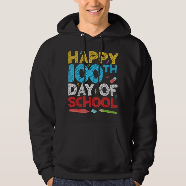 Glücklicher 100. Schultag Hoodie (Vorderseite)
