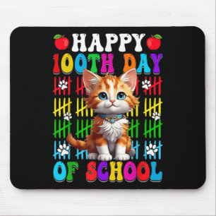 Glücklicher 100. Schultag Katze 100 Tage kluger Ju Mousepad
