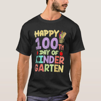 Glücklicher 100. Schultag Kindergarten-Lehrer 100 T-Shirt