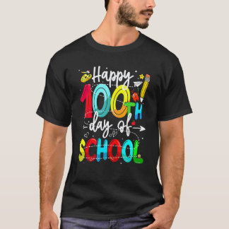 Glücklicher 100. Schultag Lehrer Schüler Kind 100 T-Shirt