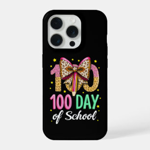 Glücklicher 100. Schultag Lehrer Süße rosa Schleif iPhone 15 Pro Hülle