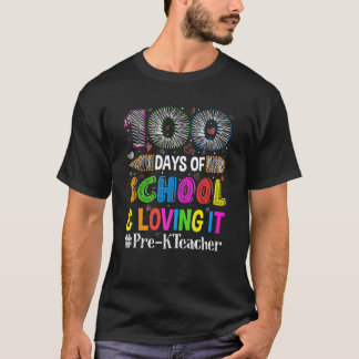Glücklicher 100. Schultag & Liebe dafür Pre-K-Lehr T-Shirt
