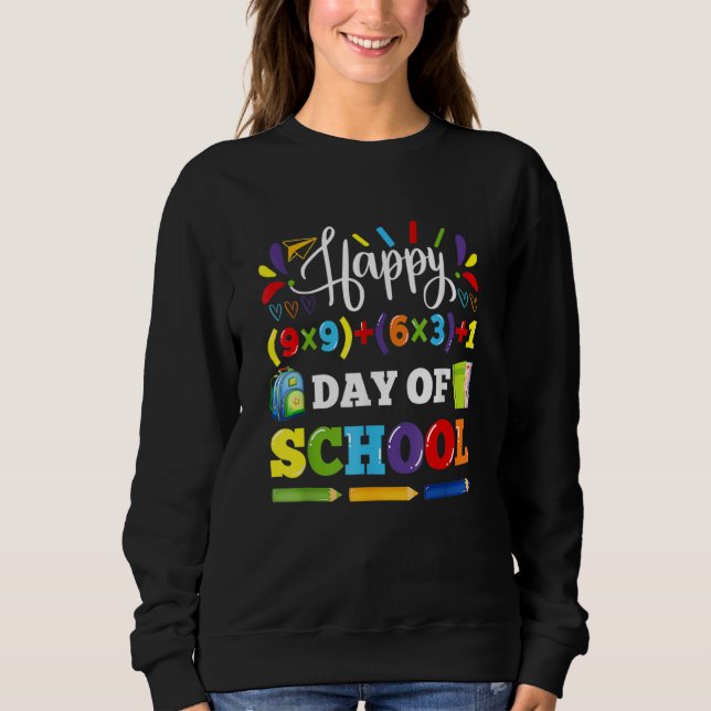 Glücklicher 100. Schultag Mathematik-Lehrer Schüle Sweatshirt (Vorderseite)