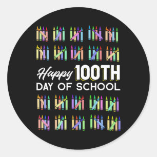 Glücklicher 100. Schultag Schülergeschenk 100 Tage Runder Aufkleber