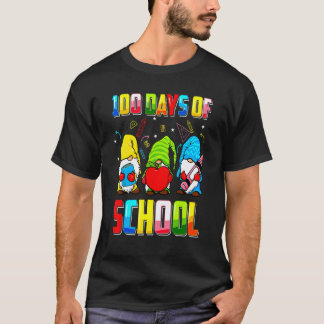 Glücklicher 100 Schultage Gnom für Lehrer Schüler T-Shirt