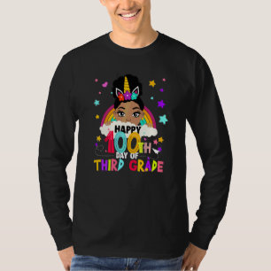 Glücklicher 100. Tag der 3. Klasse Unicorn Afro Pu T-Shirt