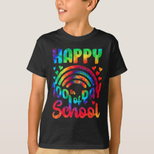 Glücklicher 100. Tag der Gefärbte Krawatte Lehreri T-Shirt