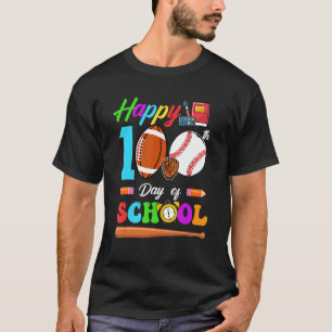 Glücklicher 100. Tag der Schule Fußball Baseball B T-Shirt