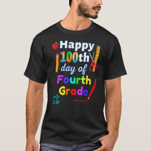 Glücklicher 100. Tag der vierten Klasse 100 Tage d T-Shirt