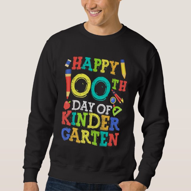 Glücklicher 100. Tag im Kindergarten Sweatshirt (Vorderseite)