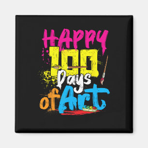 Glücklicher 100 Tage Kunstlehrer Schüler 100. Tag Magnet