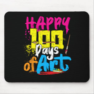 Glücklicher 100 Tage Kunstlehrer Schüler 100. Tag  Mousepad