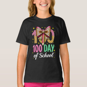 Glücklicher 100 Tage Schullehrer Süße rosa Schleif T-Shirt
