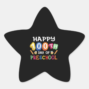 Glücklicher 100. Vorschultag 100 Schultage Stern-Aufkleber