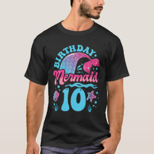 Glücklicher 10. Geburtstag Meerjungfrau-Outfit für T-Shirt