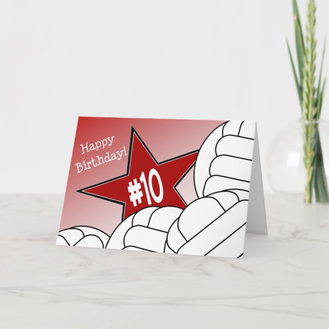 Glücklicher 10. Geburtstag, Volleyball-Stern! Karte (Vorderseite)
