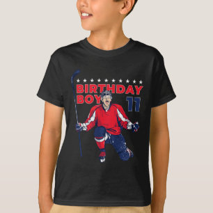 Glücklicher 11. Geburtstag Junge Hockey Spieler Ei T-Shirt