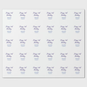 glücklicher 12. Geburtstag blau pink Name Datum ei Geschenkpapier