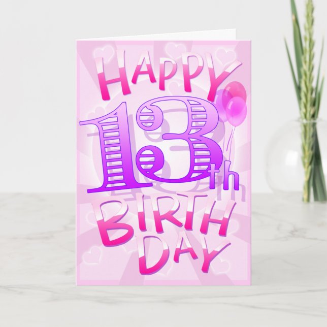 Glücklicher 13. Geburtstag Karte (Vorderseite)