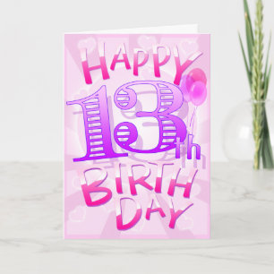 Glücklicher 13. Geburtstag Karte