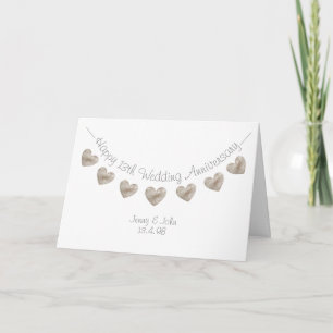Glücklicher 13. Hochzeitstag Spitzen-Herzen-Wimpel Karte