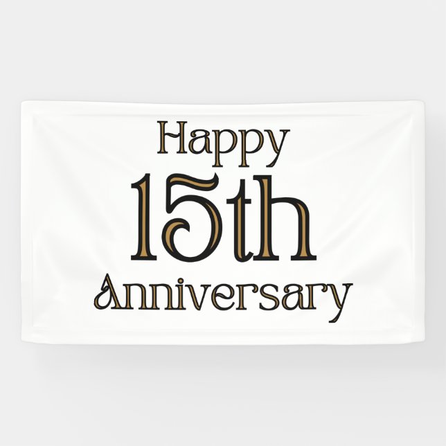 Glücklicher 15. Geburtstag 3x5 Vinyl Banner (Horizontal)