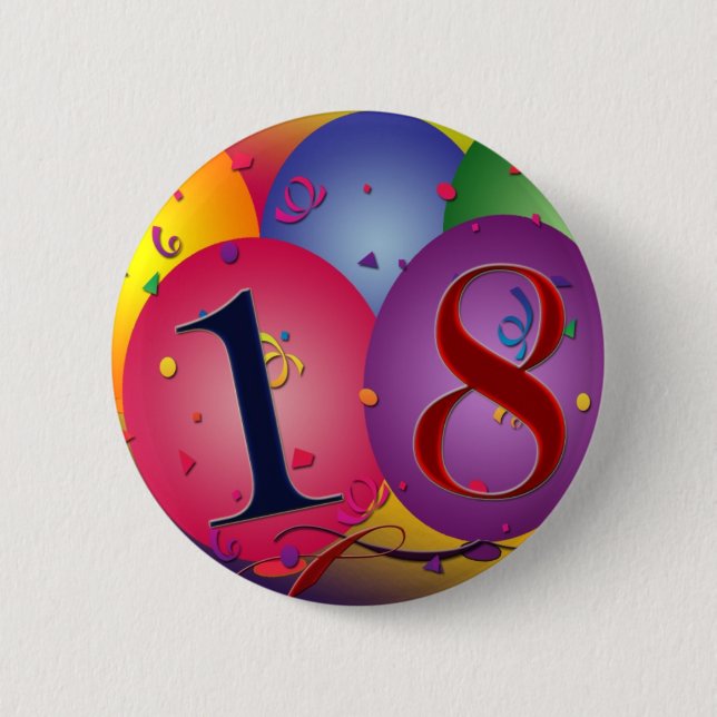 Glücklicher 18. Geburtstag! Button (Vorderseite)