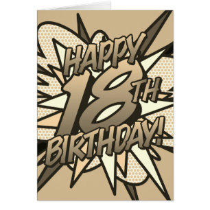 GLÜCKLICHER 18. GEBURTSTAG Comic-Book-Pop-Art-Vint