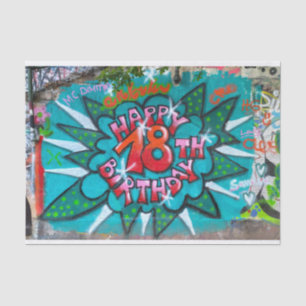 Glücklicher 18. Geburtstag Graffiti Seidenpapier