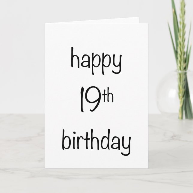 glücklicher 19. Geburtstag Karte (Vorderseite)