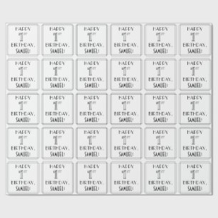 GLÜCKLICHER 1. GEBURTSTAG; Art-Déco-Stil; Individu Geschenkpapier