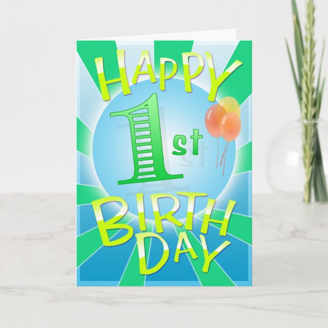 Glücklicher 1. Geburtstag Karte (Vorderseite)