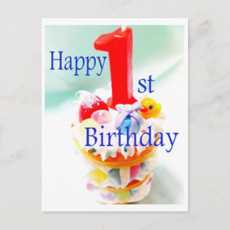 Glücklicher 1. Geburtstag Postkarte