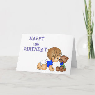 **GLÜCKLICHER 1. GEBURTSTAG" SONDERBABY BOY Card Karte