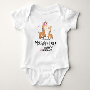Glücklicher 1. Muttertag Giraffe Baby Bodysuit Nam Baby Strampler