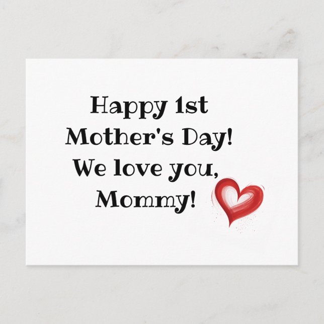 Glücklicher 1. Muttertag, Mama, Baby & Daddy-Gesch Postkarte (Vorderseite)