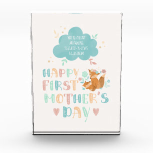 Glücklicher 1. Muttertag von der Mutter im Recht Fotoblock