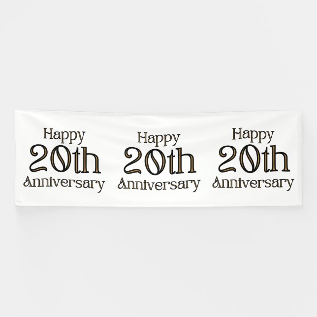 Glücklicher 20. Geburtstag 4x12 Vinyl Banner (Horizontal)