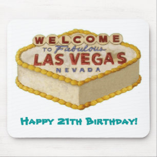 Glücklicher 21. Geburtstag! Las Vegas-Kuchen Mousepad