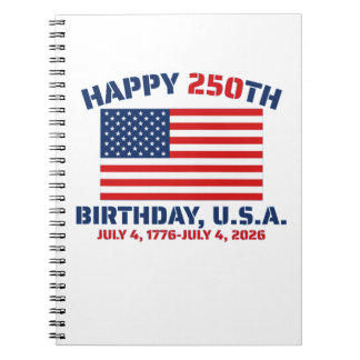 GLÜCKLICHER 250. GEBURTSTAG USA NOTIZBLOCK