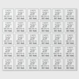 GLÜCKLICHER 29. GEBURTSTAG; Art-Déco-Stil; Individ Geschenkpapier