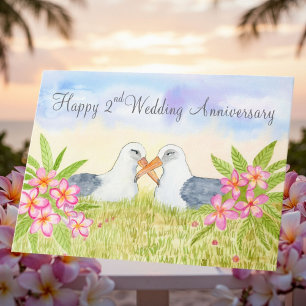 Glücklicher 2. Hochzeitstag Laysan Albatross Karte