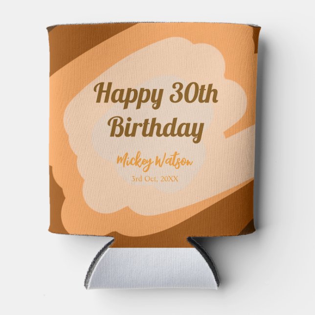 Glücklicher 30. Geburtstag rustikalen hölzern Hall Dosenkühler (Vorderseite)