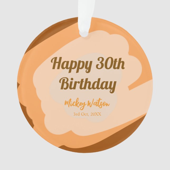 Glücklicher 30. Geburtstag rustikalen hölzern Hall Ornament (Vorderseite)