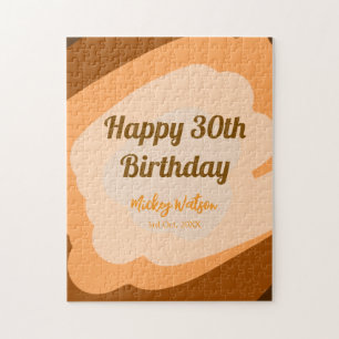 Glücklicher 30. Geburtstag rustikalen hölzern Hall Puzzle