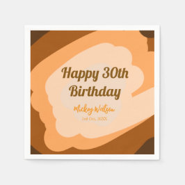 Glücklicher 30. Geburtstag rustikalen hölzern Hall Serviette