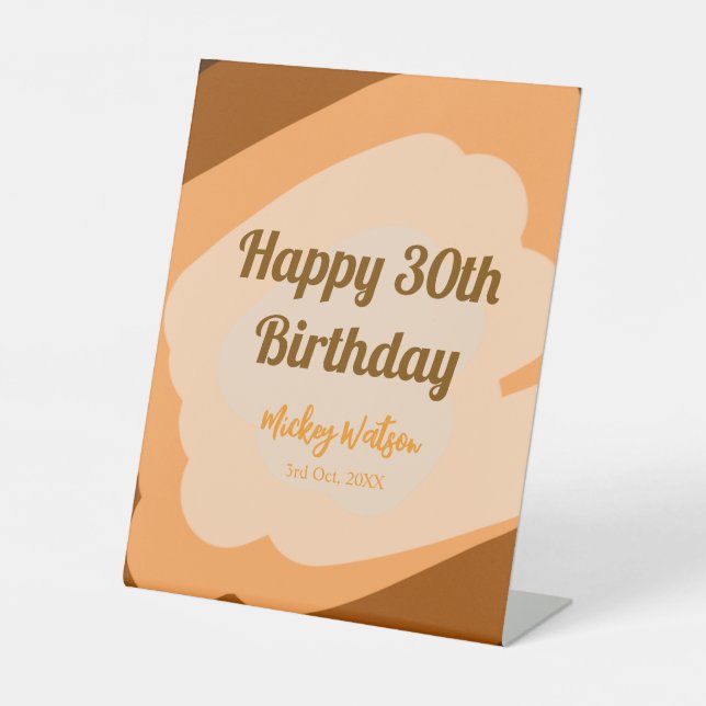 Glücklicher 30. Geburtstag rustikalen hölzern Hall Sockelschild (Vorderseite)