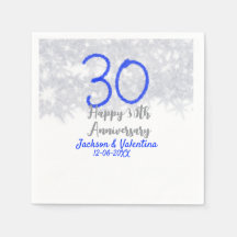 Glücklicher 30. Hochzeitstag Silberblauer Glitzer