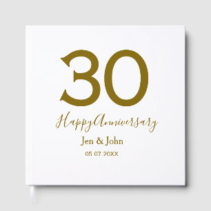Glücklicher 30-jähriger Jubiläumsname Datum golden Gästebuch