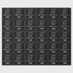 GLÜCKLICHER 38. GEBURTSTAG; Art-Déco-Stil mit Indi Geschenkpapier